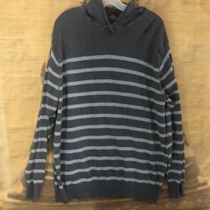 LEVIS DOCKERS Pullover Hoodie Sweater mens XXL slim fit gray Stripes 100% cotton